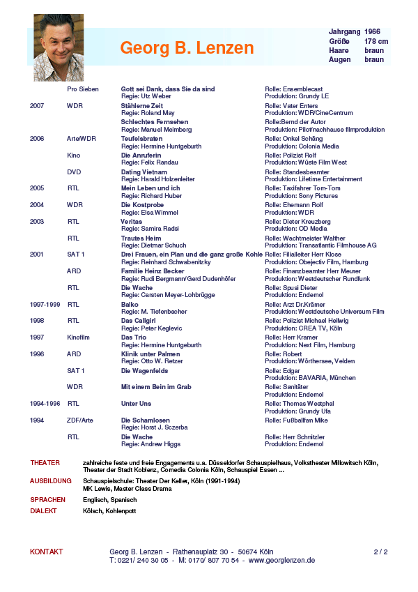 TV-Vita von Georg B. Lenzen